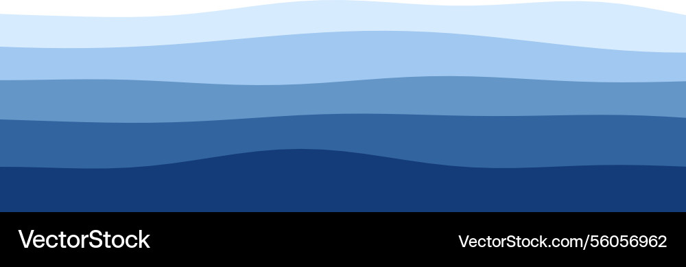 Abstract blue waves pattern with gradient ocean Vector Image