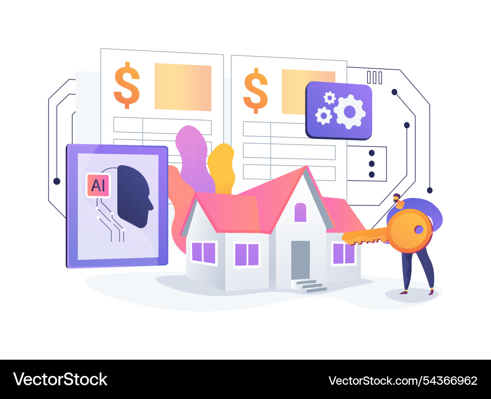 Ai-streamlined property management abstract Vector Image