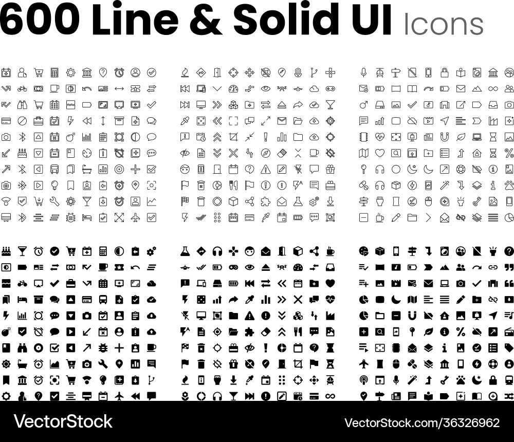 Basic web and app ui icon set Basic web and app ui icon set vector image