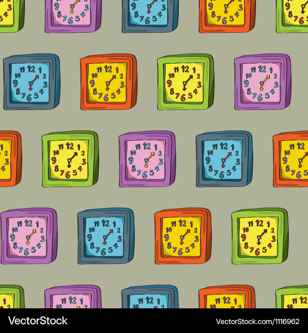 Clocks seamless pattern Vector Image