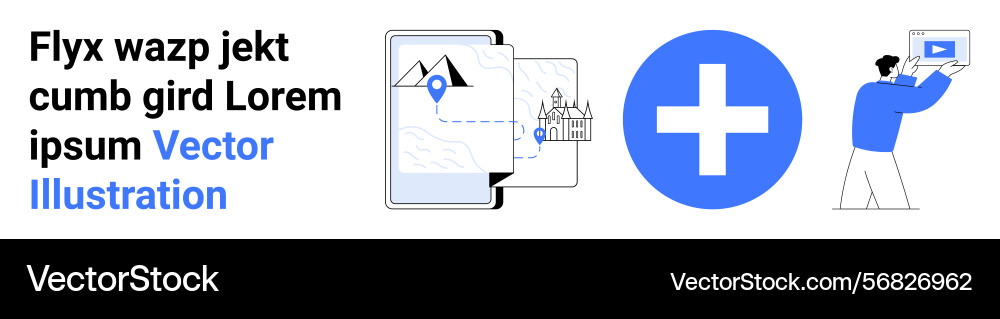 Navigations-App-Schnittstelle mit Karten Standortstift Vektorbild