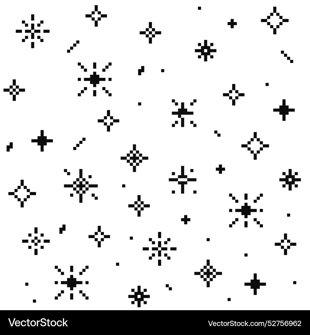 Pixel star retro 8 bit sparkle set shiny game Pixel star retro 8 bit sparkle set shiny game vector image