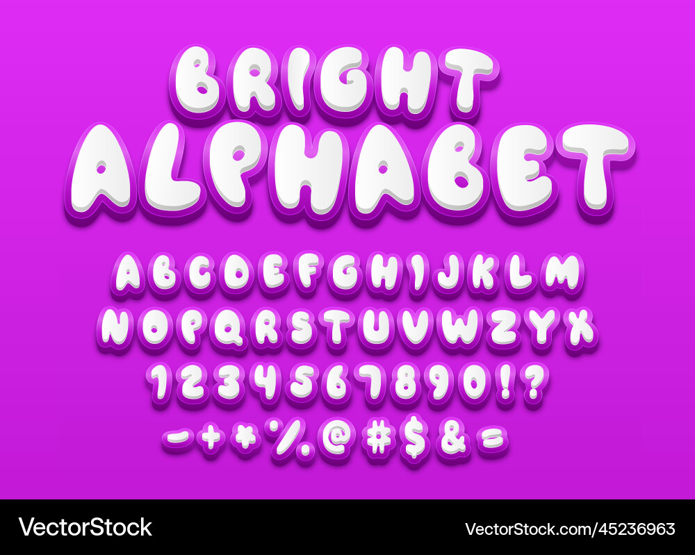 3d white font Royalty Free Vector Image - VectorStock