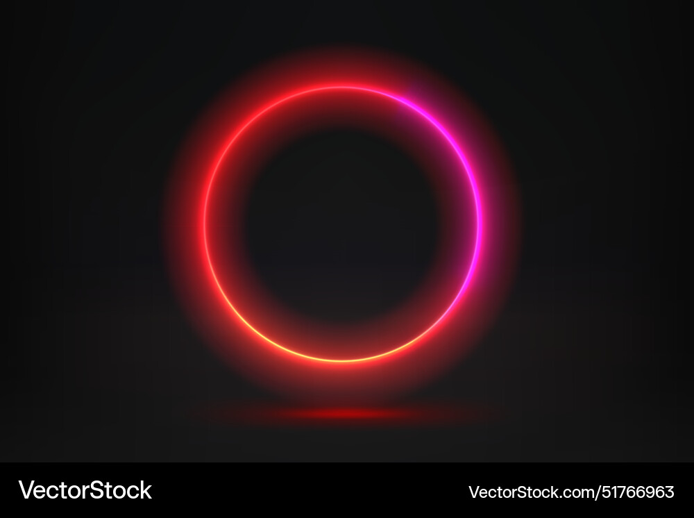 Abstract studio with red glowing circle frame 3d Abstract studio with red glowing circle frame 3d vector image