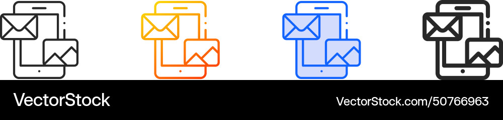 Application iconthin linear gradient blue stroke Vector Image