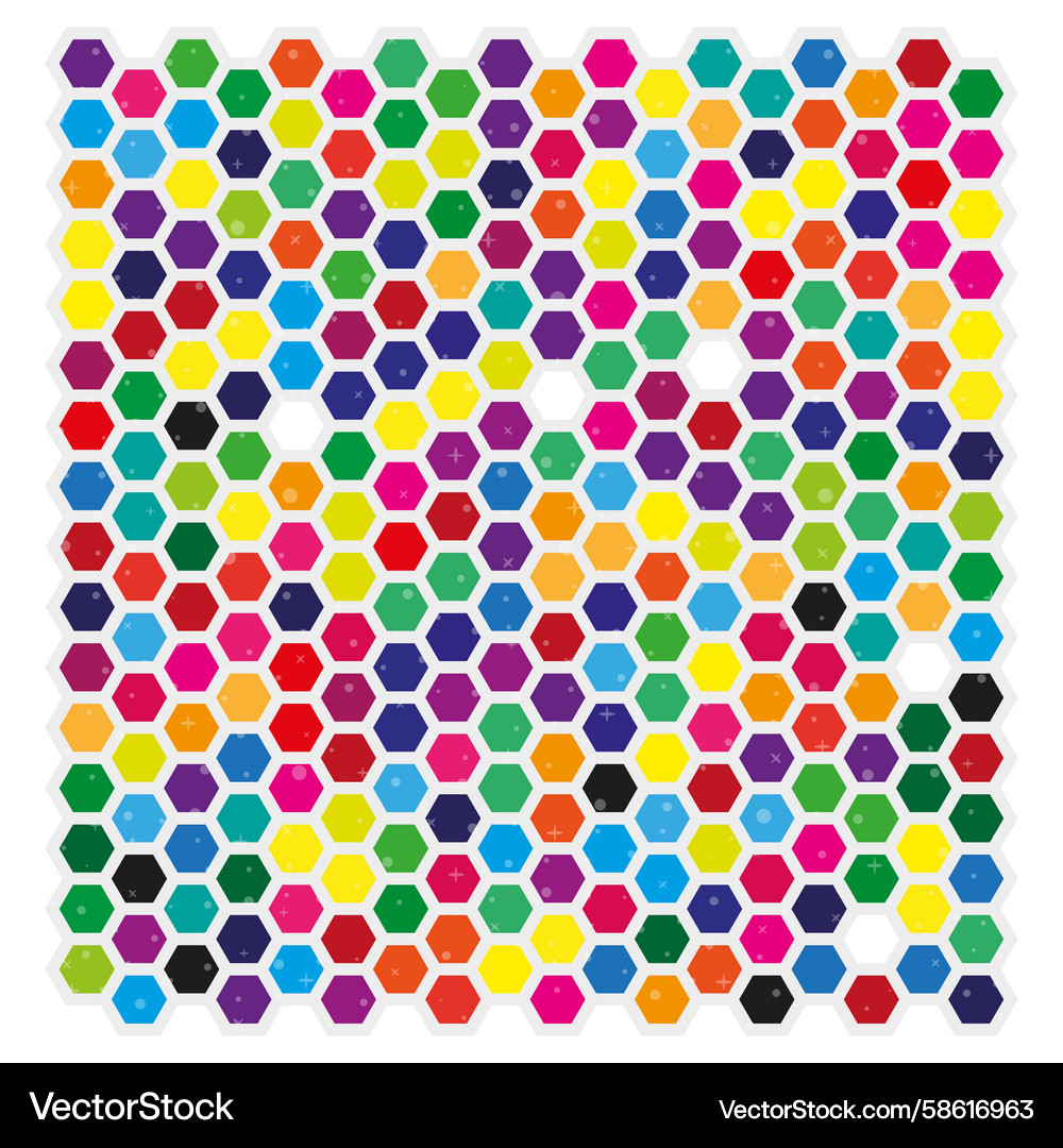 Bright hexagonal seamless pattern with white Vector Image