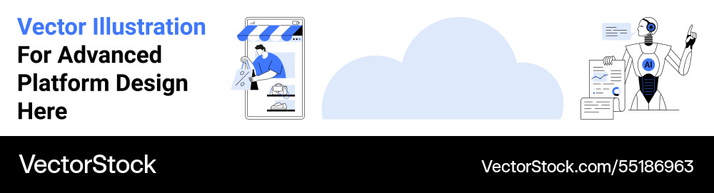 Cloud-based e-commerce and ai integration Cloud-based e-commerce and ai integration vector image