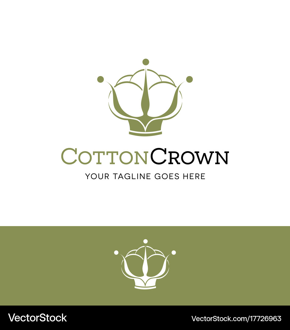 Cotton Ball Crown Logo Vector Image