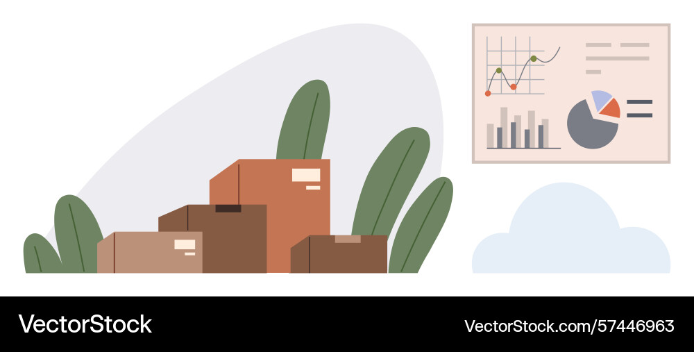 Data-driven supply chain overview with stacked Data-driven supply chain overview with stacked vector image