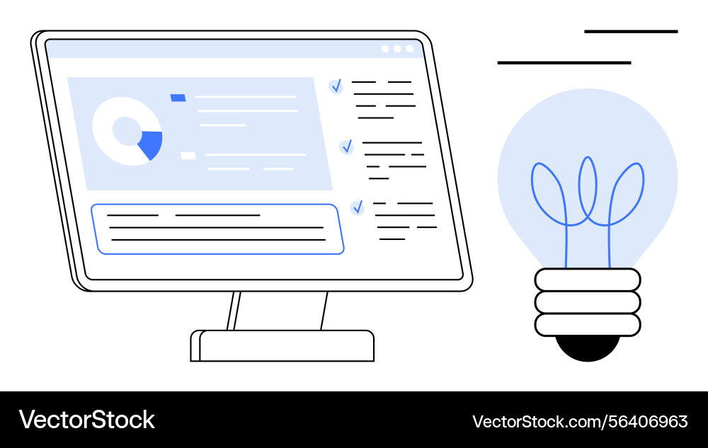 Digital productivity concept with screen analytics Digital productivity concept with screen analytics Vector Image