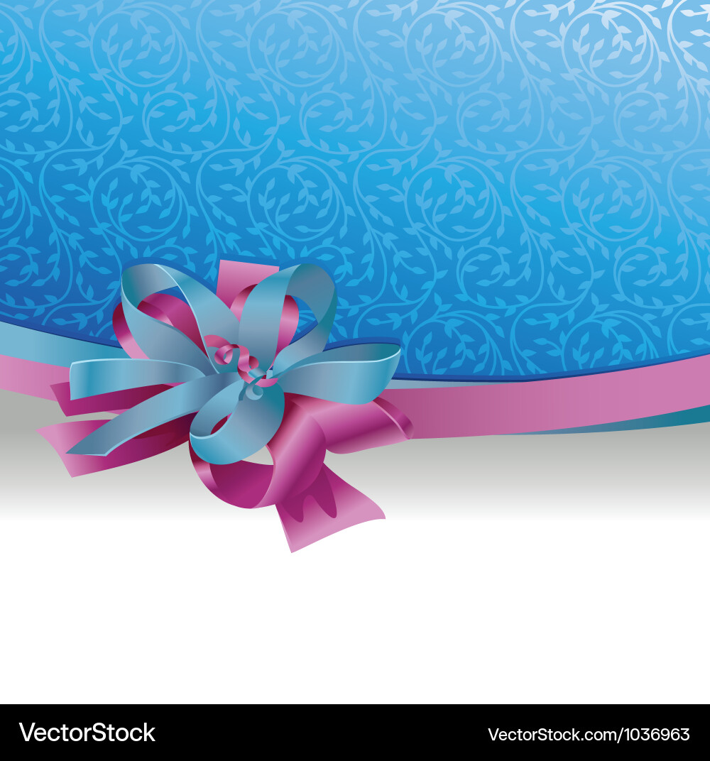 Floral Frame with Ribbon and Copy Space vector image