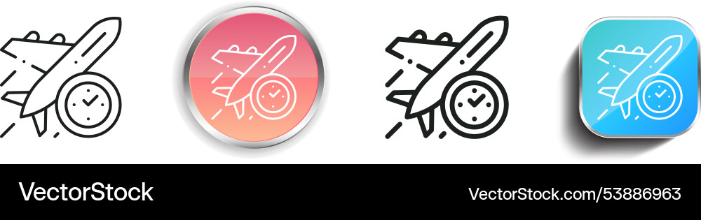 Flugsymbol dünn linear regelmäßig und Knopf Stil Flugsymbol dünn linear regelmäßig und Knopf Stil vektorbild