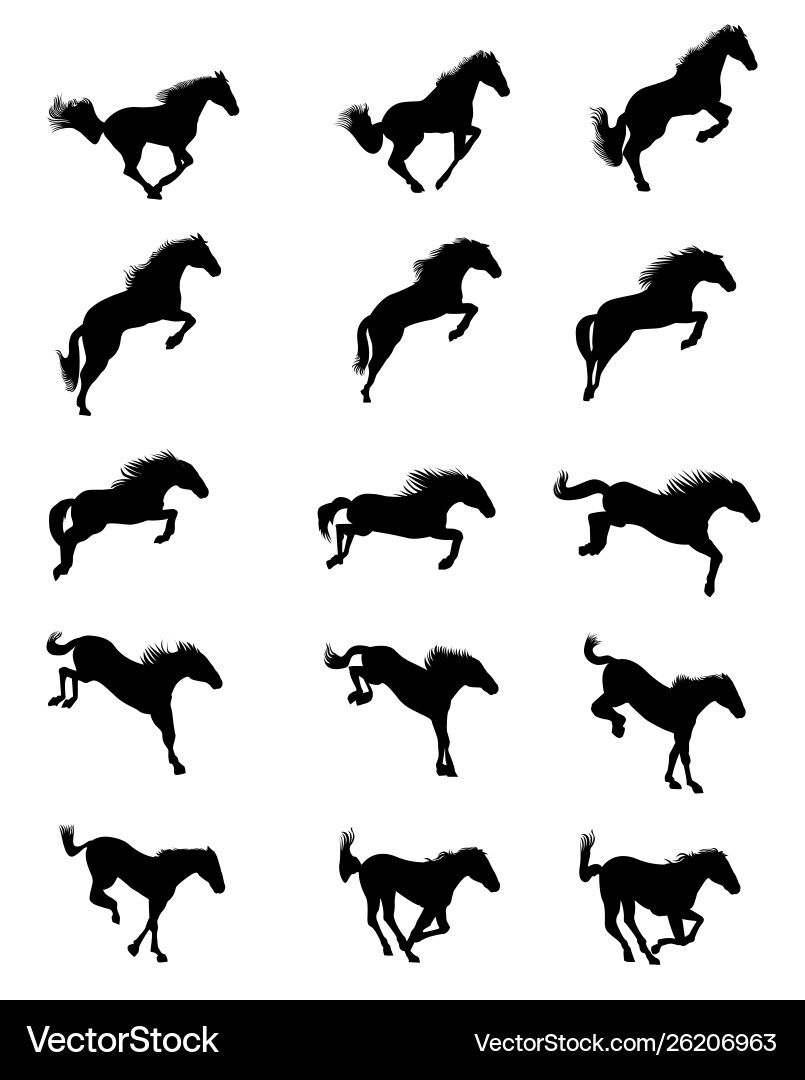 Horse jumping animation sprite sheet loop Horse jumping animation sprite sheet loop Vector Image