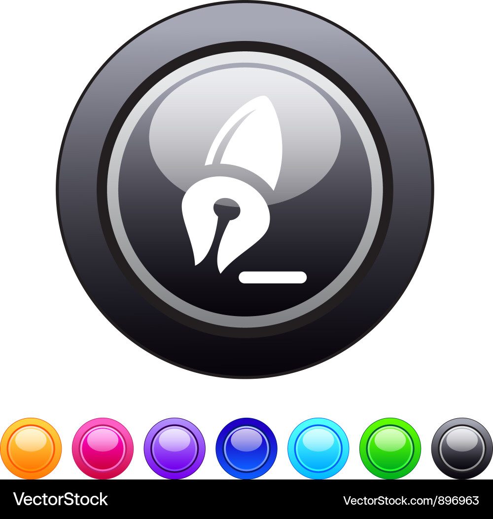 Pen circle button vector image