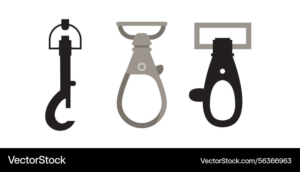 Set of clasps equipment Set of clasps equipment vector image