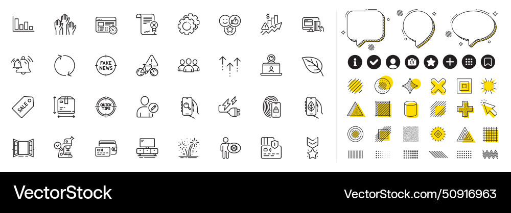 Set of rise price lock and box size line icons Vector Image