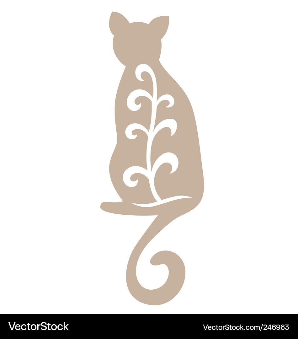 Vintage cat Vector Image