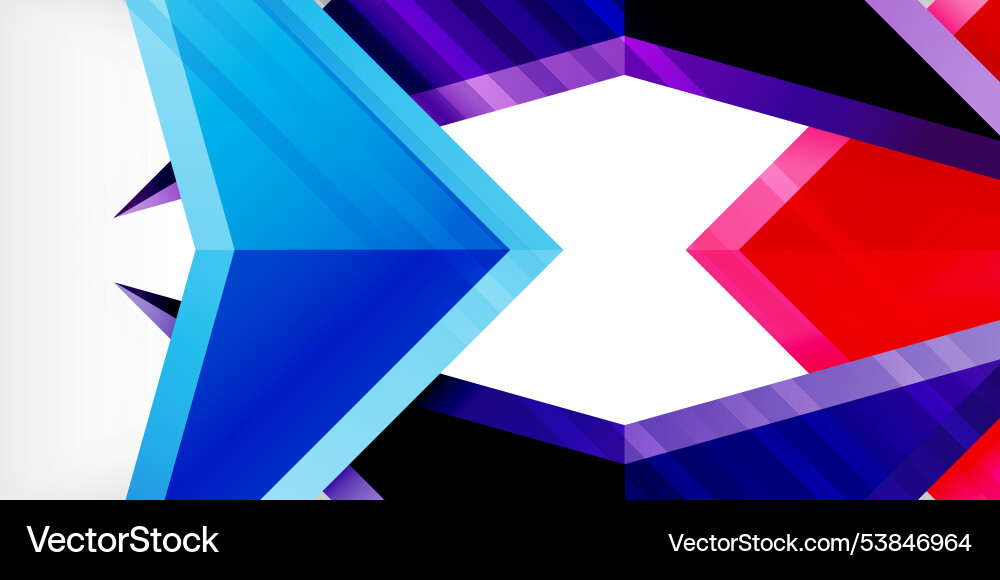 Abstract background color triangles and arrows Vector Image