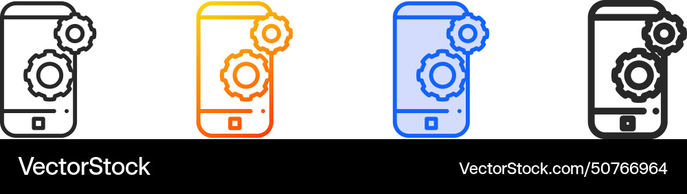 Application iconthin linear gradient blue stroke Application iconthin linear gradient blue stroke vector image