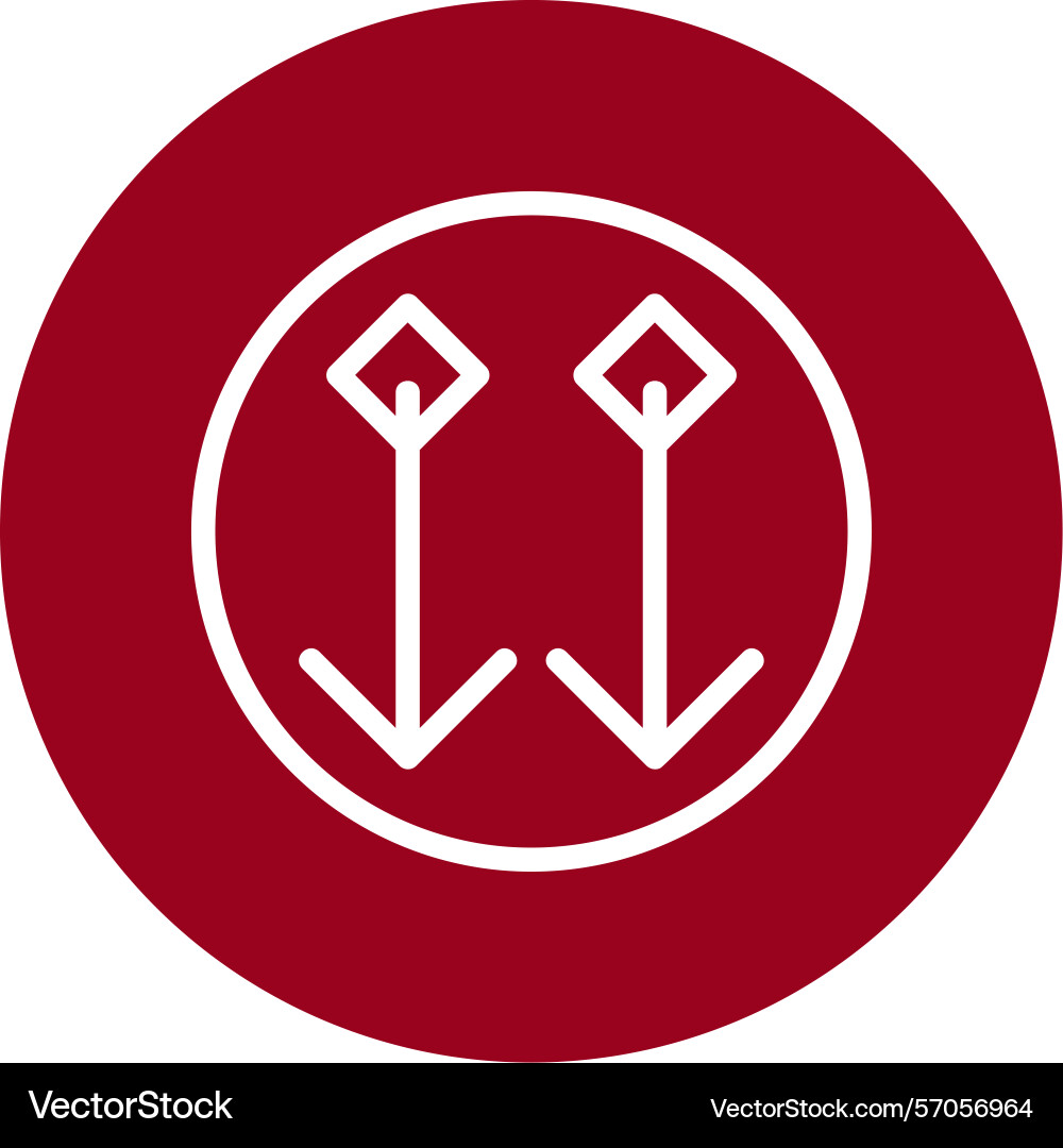 Arrow block down line circle style icon design Vector Image