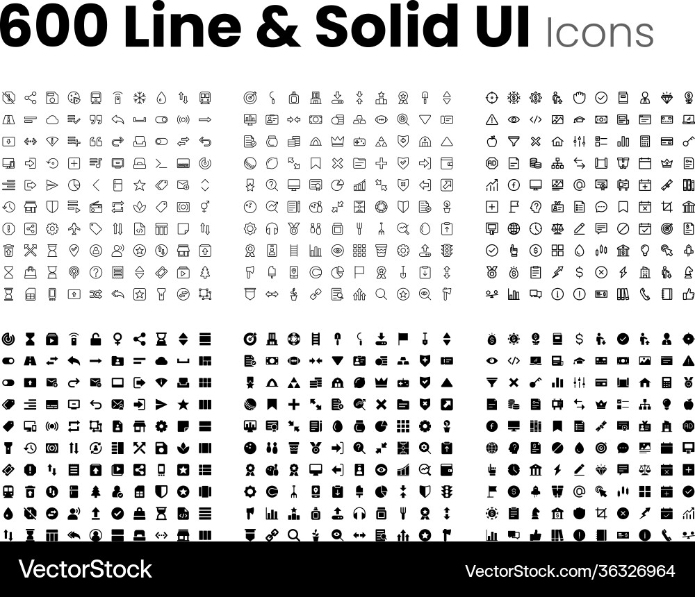 Basic web and app ui icon set Basic web and app ui icon set vector image