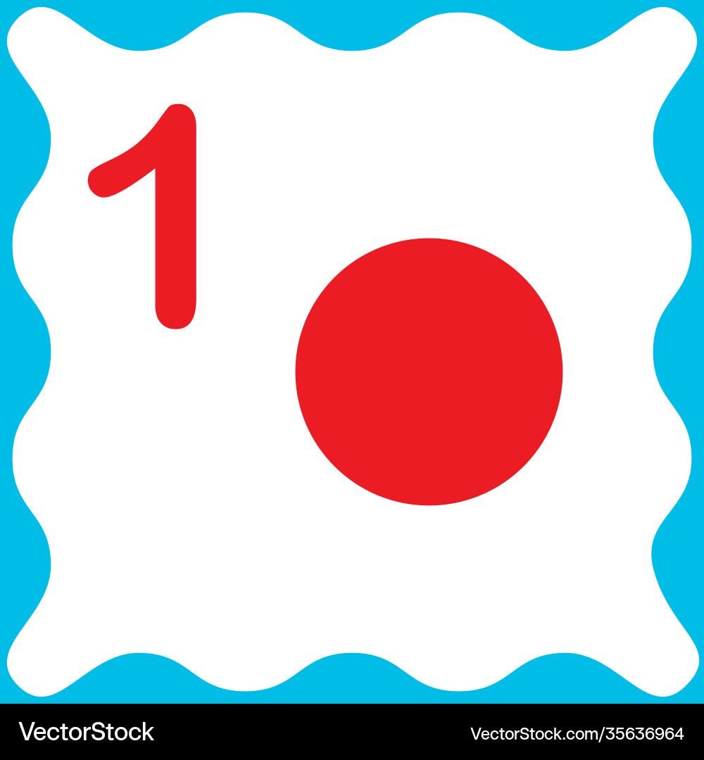 Card number 1 one and circle learning numbers Vector Image