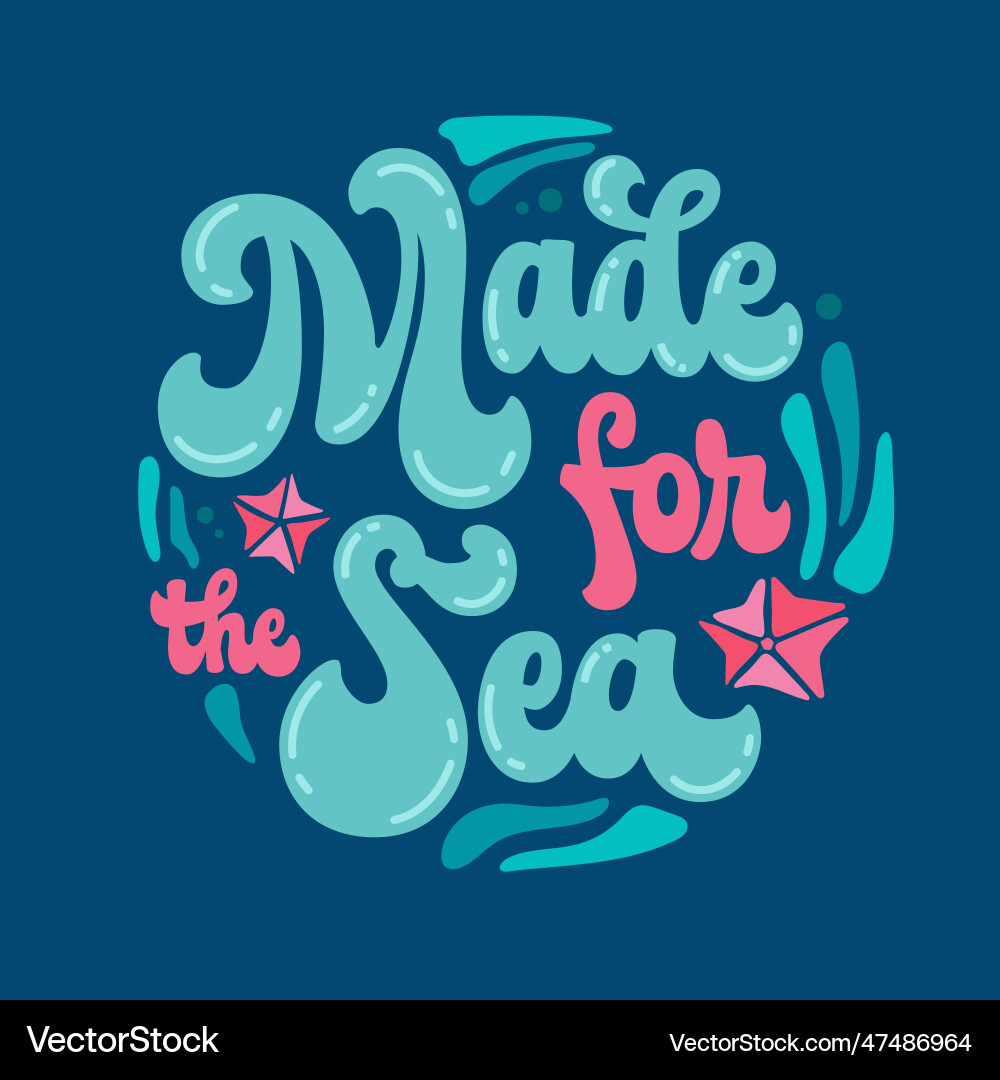 Retro Sea Vibes - 70s Script vector image