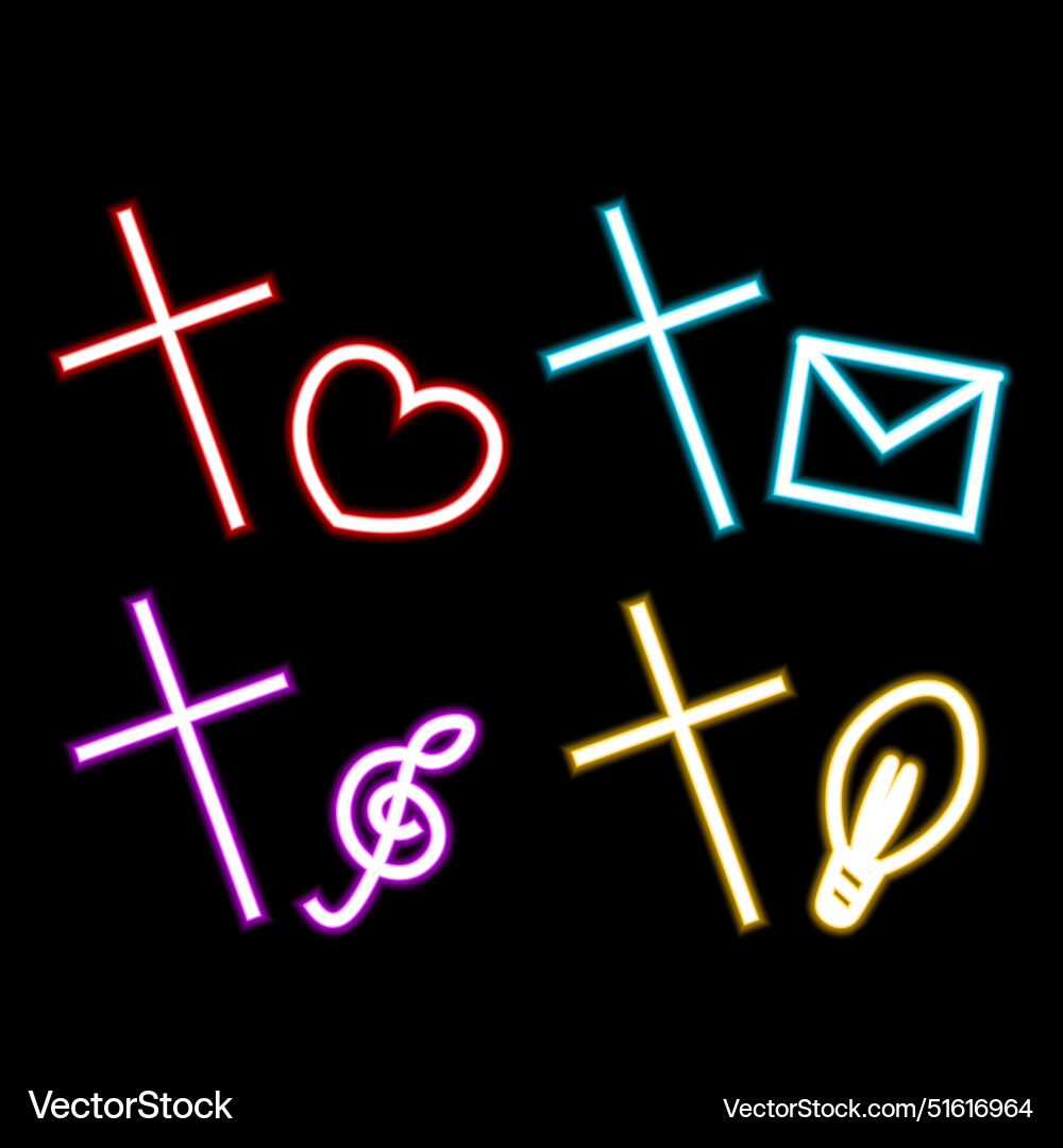 Set christian icon cross with different elements Set christian icon cross with different elements vector image