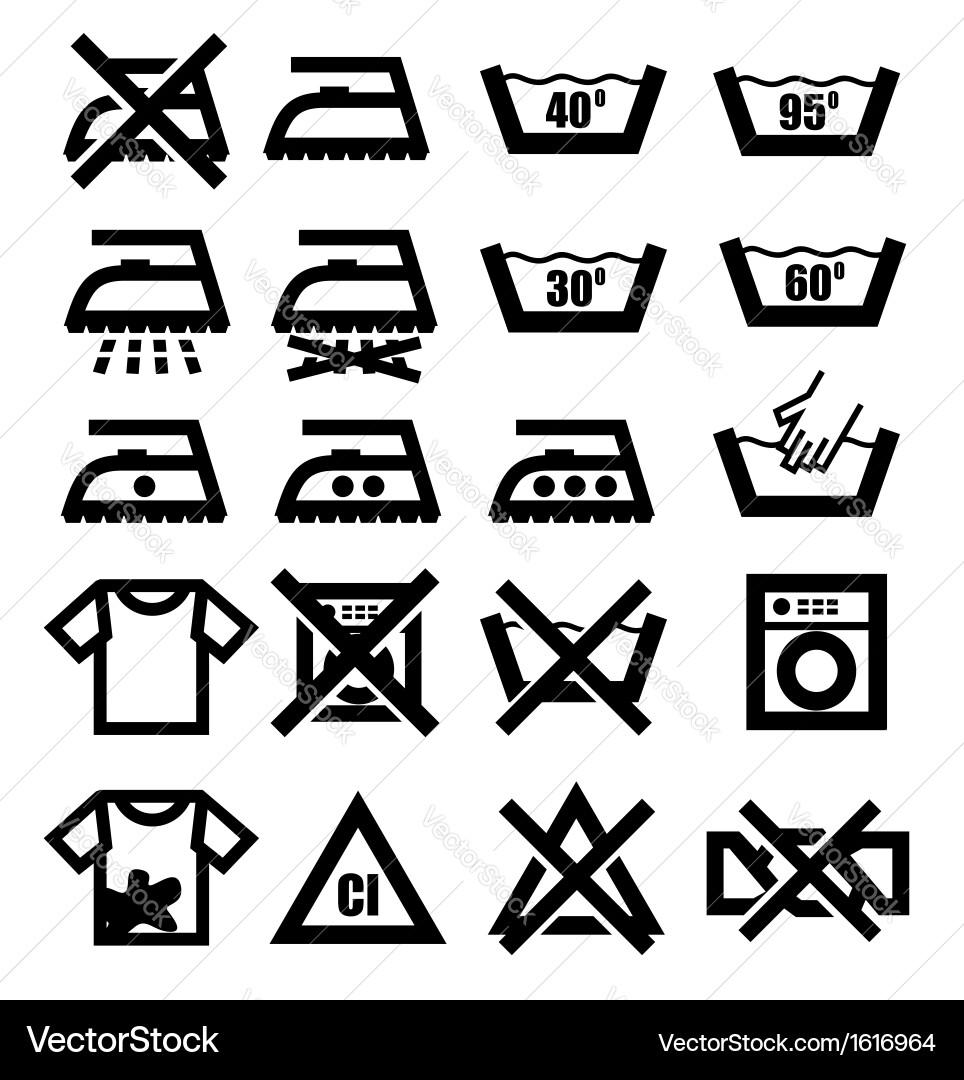 Washing signs and clothes Royalty Free Vector Image