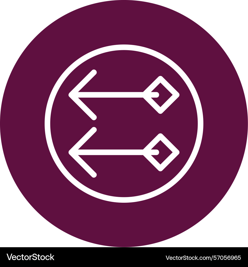 Arrow block left line circle style icon design Vector Image
