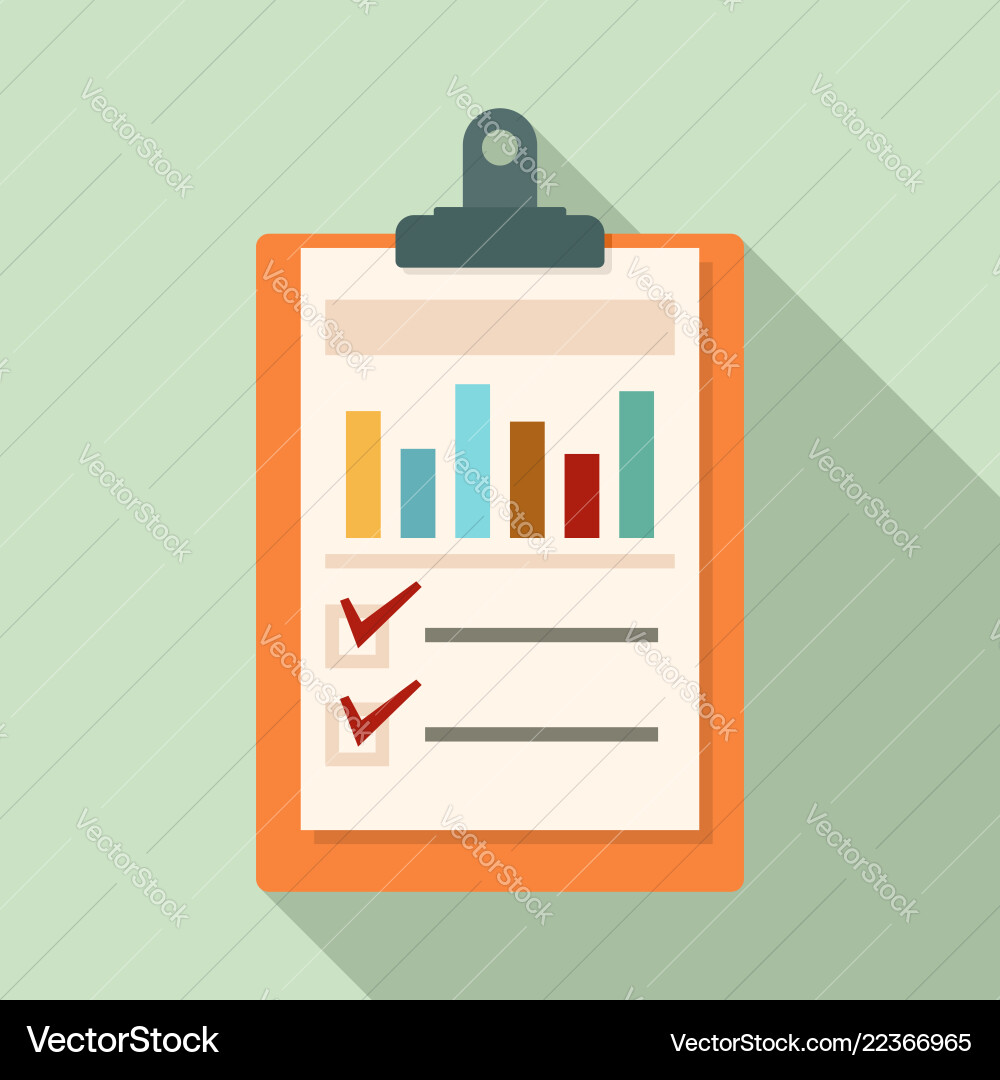Checklist Graph Icon - Data Analysis vector image