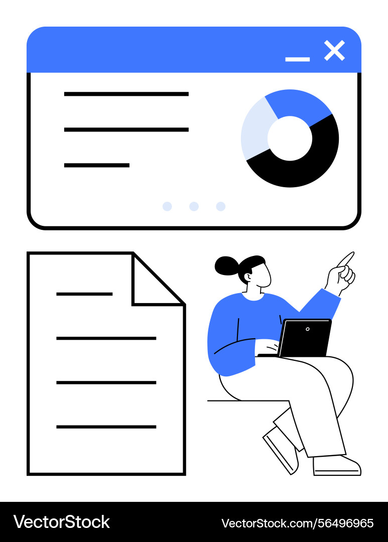 Datenanalyse mit Benutzerinteraktion und Dokument Datenanalyse mit Benutzerinteraktion und Dokument vektorbild