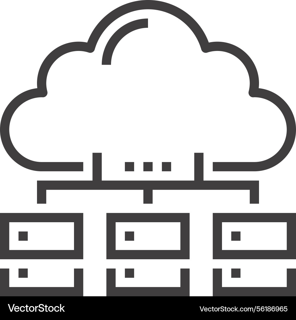 Distributed database flat line web icon Distributed database flat line web icon vector image