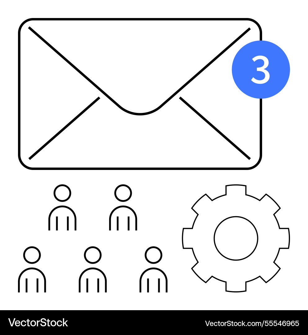Email notification with user group and settings Email notification with user group and settings vector image