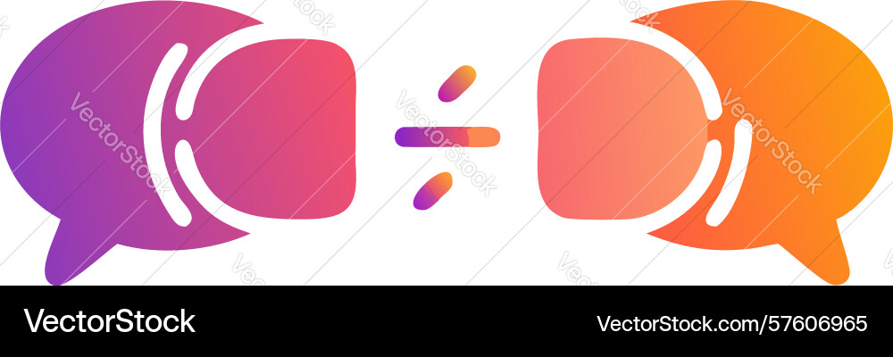 Gradient chat bubbles with division symbol group vector image