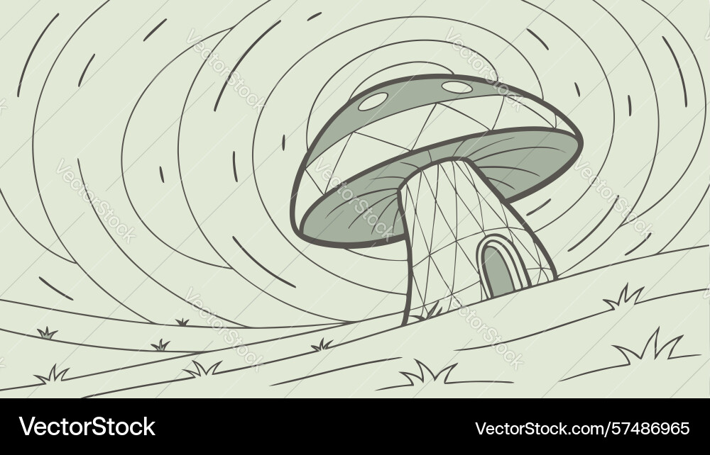 Mushroom with rippling abstract background Vector Image