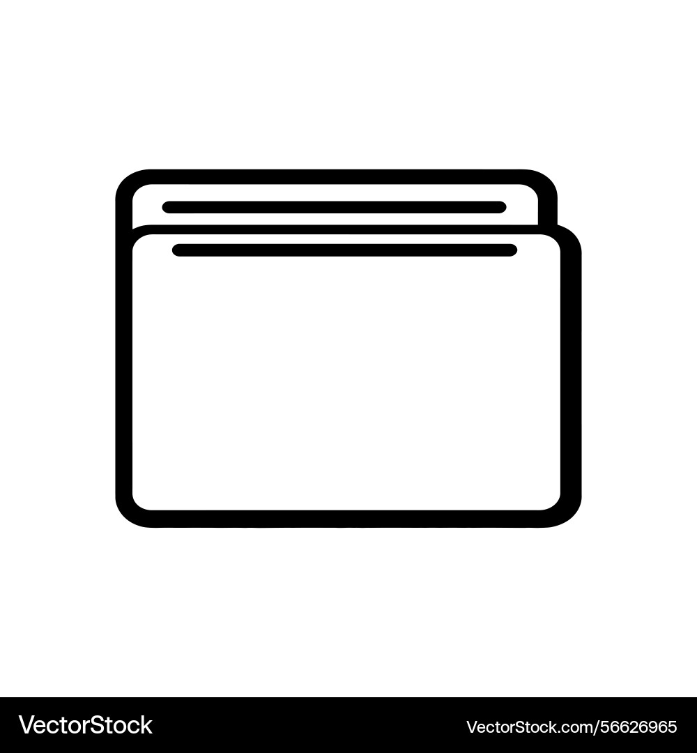 Outline folder icon with transparent background Vector Image