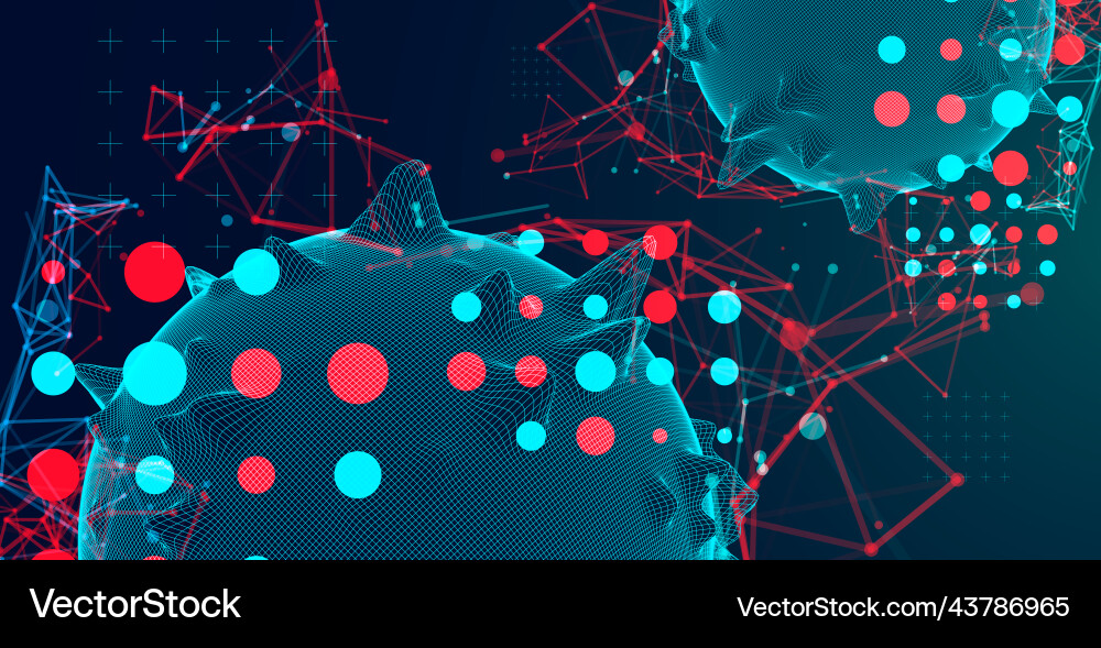 Sphere or virus theme with connected lines Sphere or virus theme with connected lines vector image