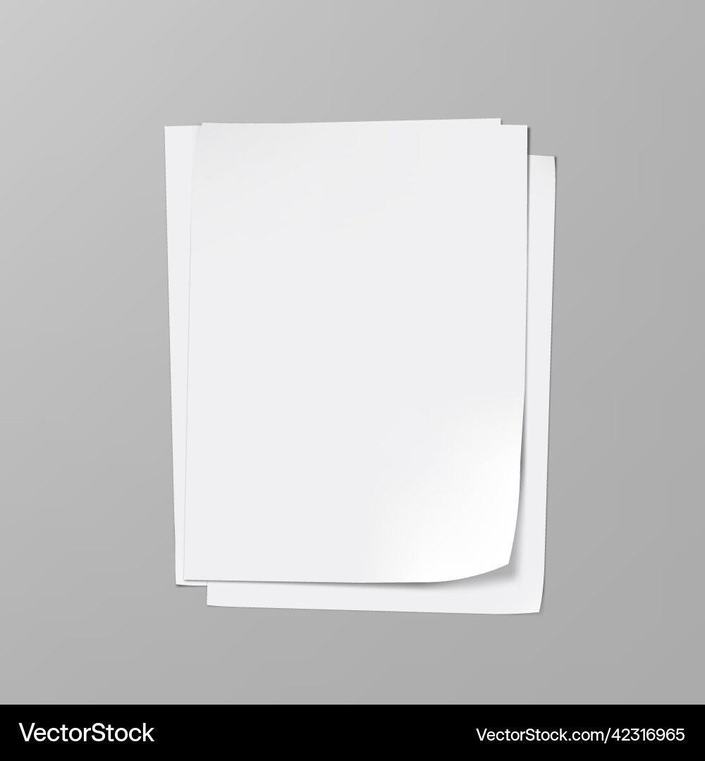 Stack of three clear sheets a4 paper Stack of three clear sheets a4 paper vector image