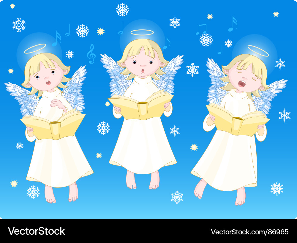 Weihnachten Engel singen Vektorbild