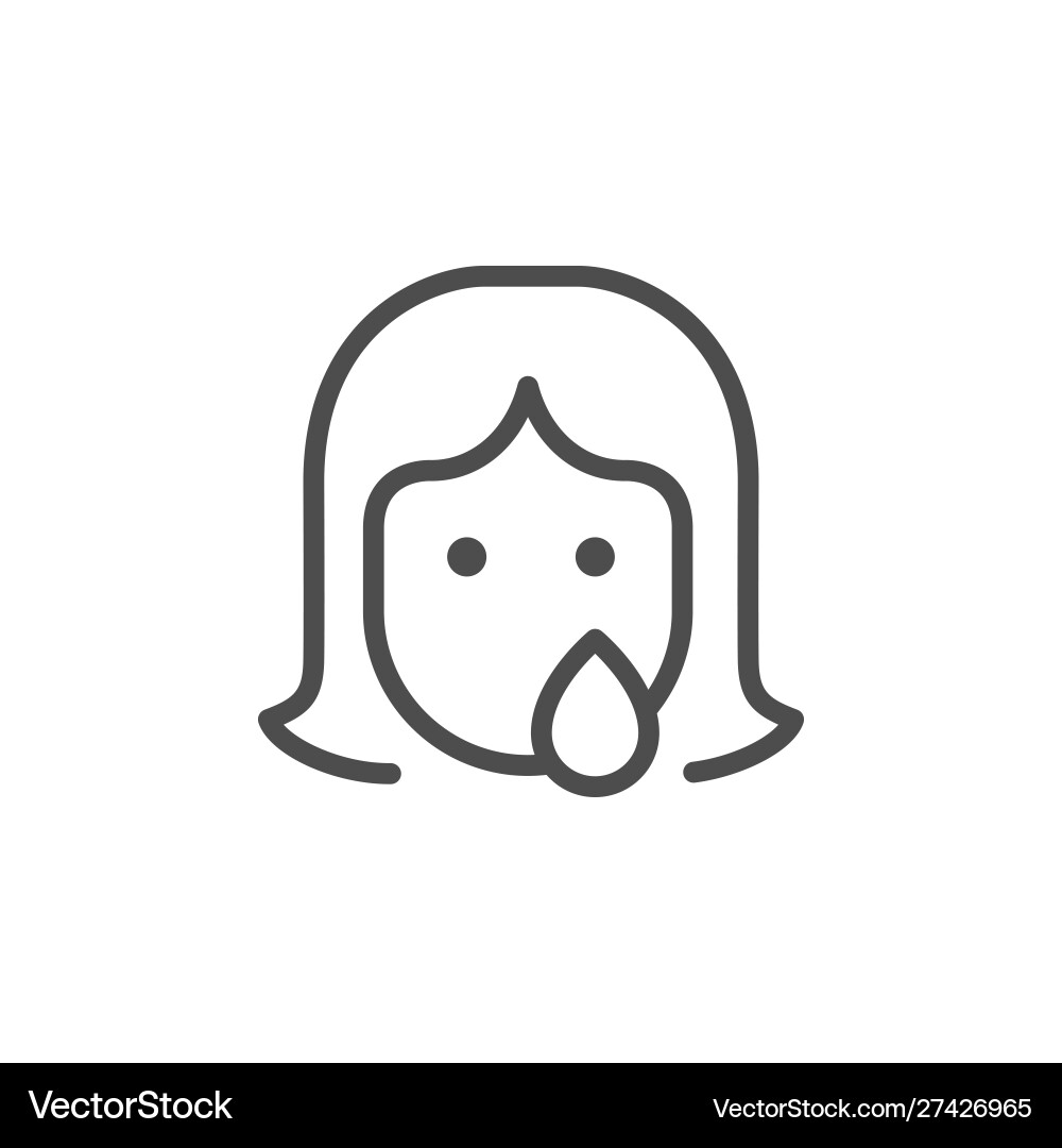 Woman in Distress Outline Icon Royalty Free Vector Image