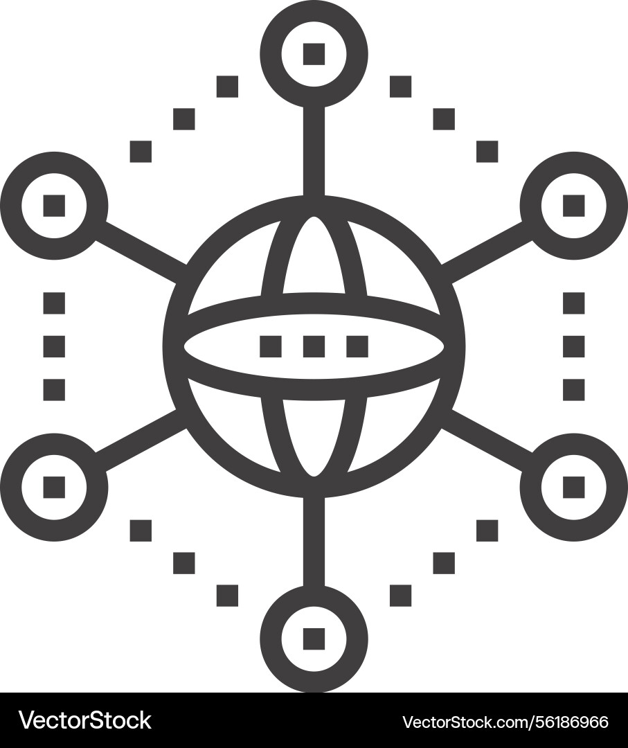 Global network flat line web icon Global network flat line web icon vector image