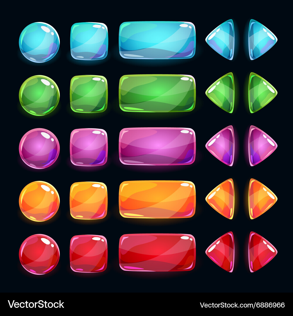 Glossy Button Set - Candy Style vector image
