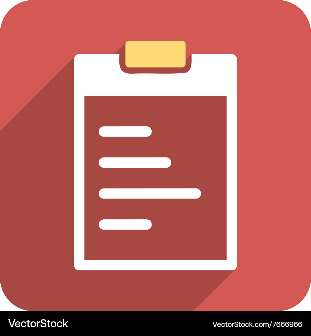 Pad text flat rounded square icon with long shadow Vector Image