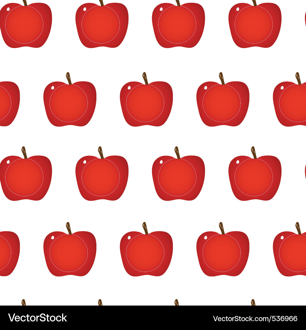 Red apple repeatable seamless pattern Vector Image