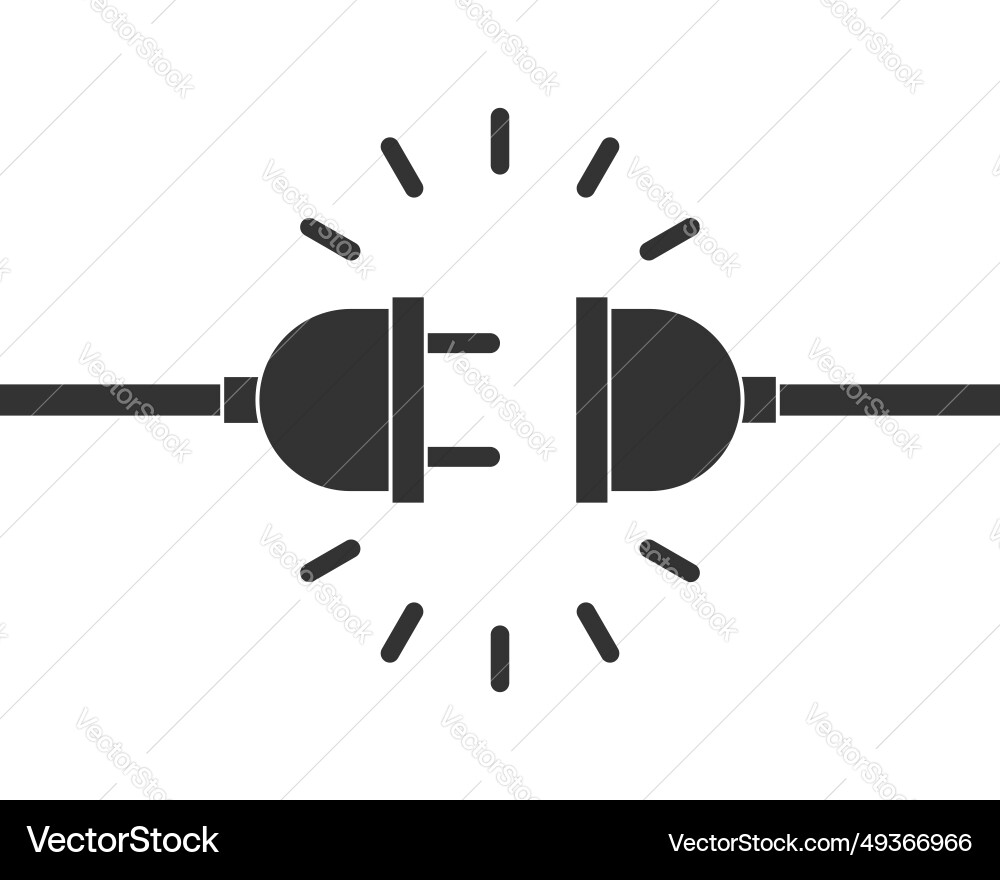 Socket and plug vector image