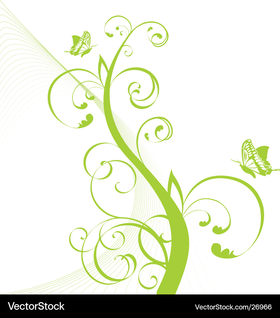 Swirling Floral Ornament vector image