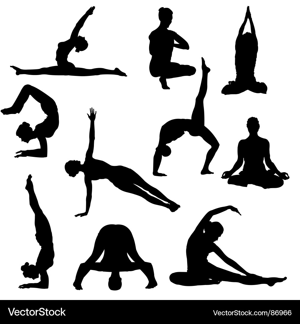 Yoga Silhouette Collection vector image