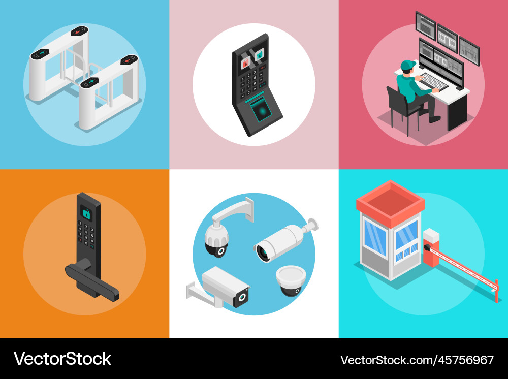 Access control compositions set Access control compositions set vector image