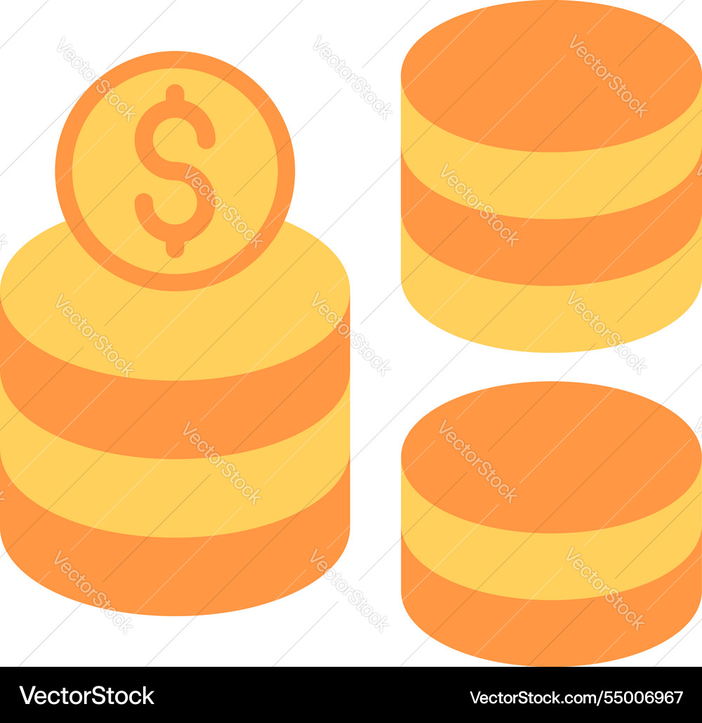 Coins flat icon design Royalty Free Vector Image